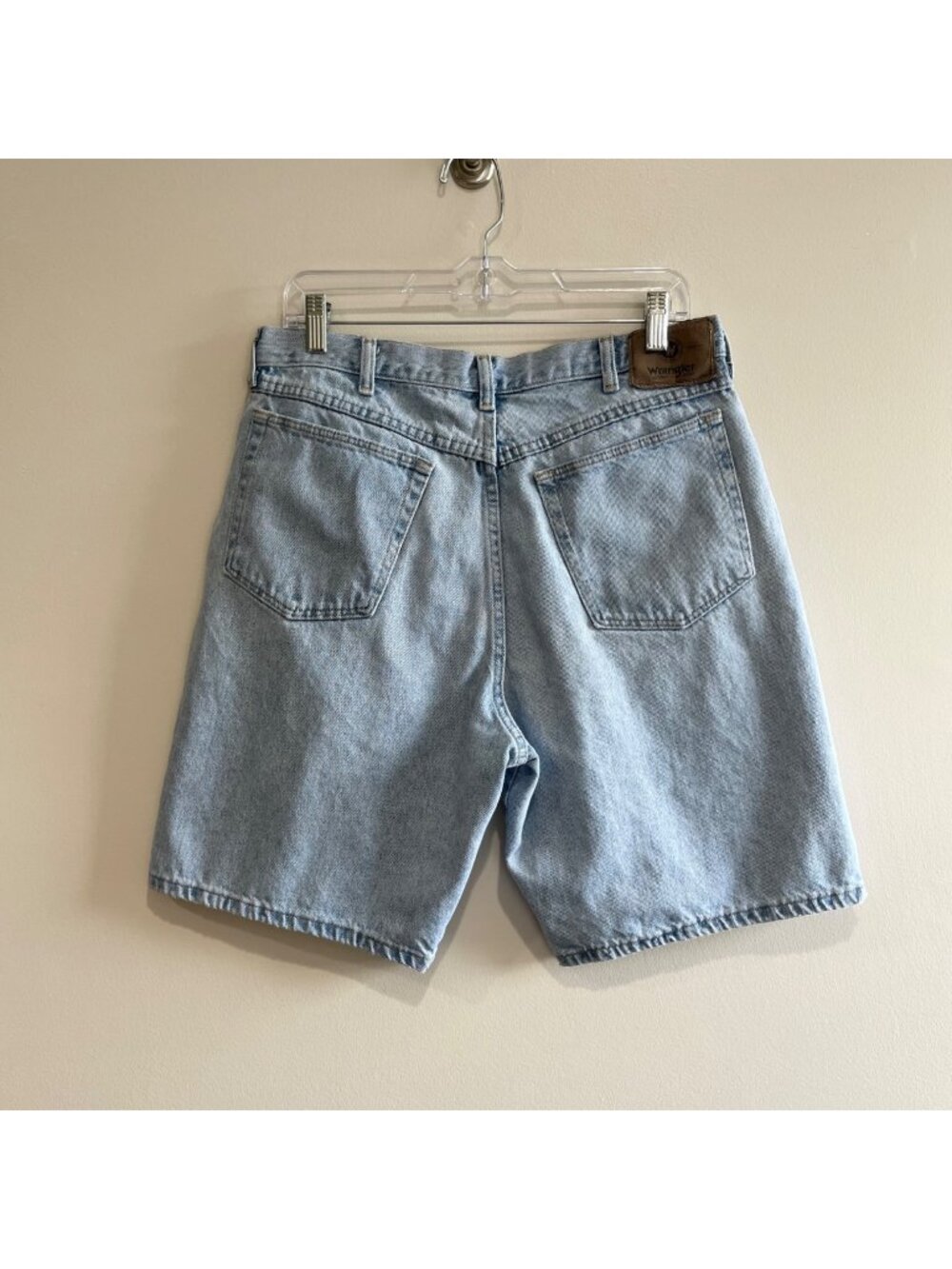 Wrangler Jean Shorts Mens 33X9 Light Wash Jorts Baggy